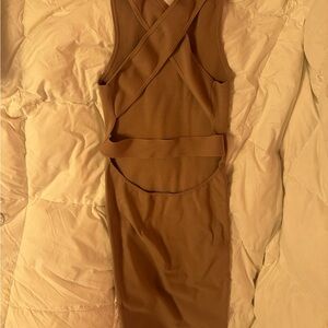 House of Harlow 1960 “Mushroom” tan Backless Dress